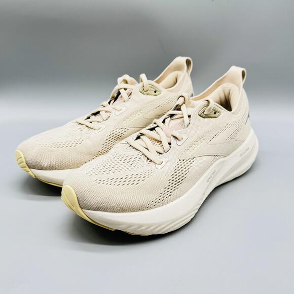Brooks Shoes Womens 9 Beige Cream Glycerin 22 Running Cushioned Athletic Sneaker - Picture 3 of 13